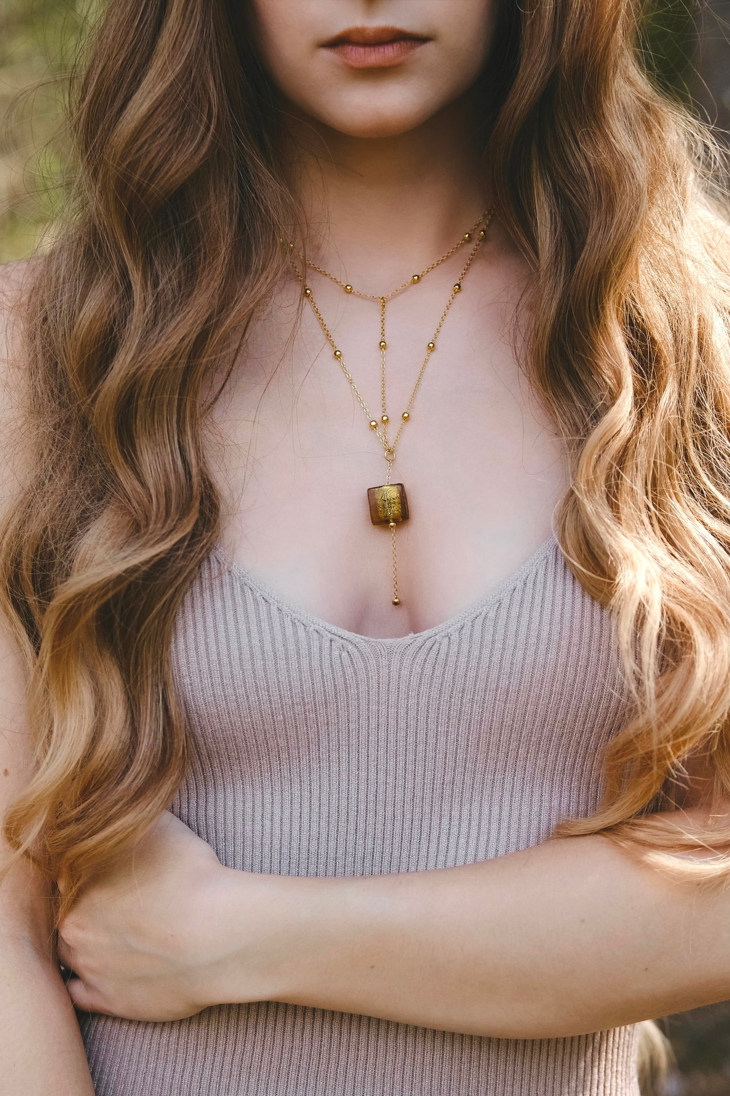 Gold Glass Necklace