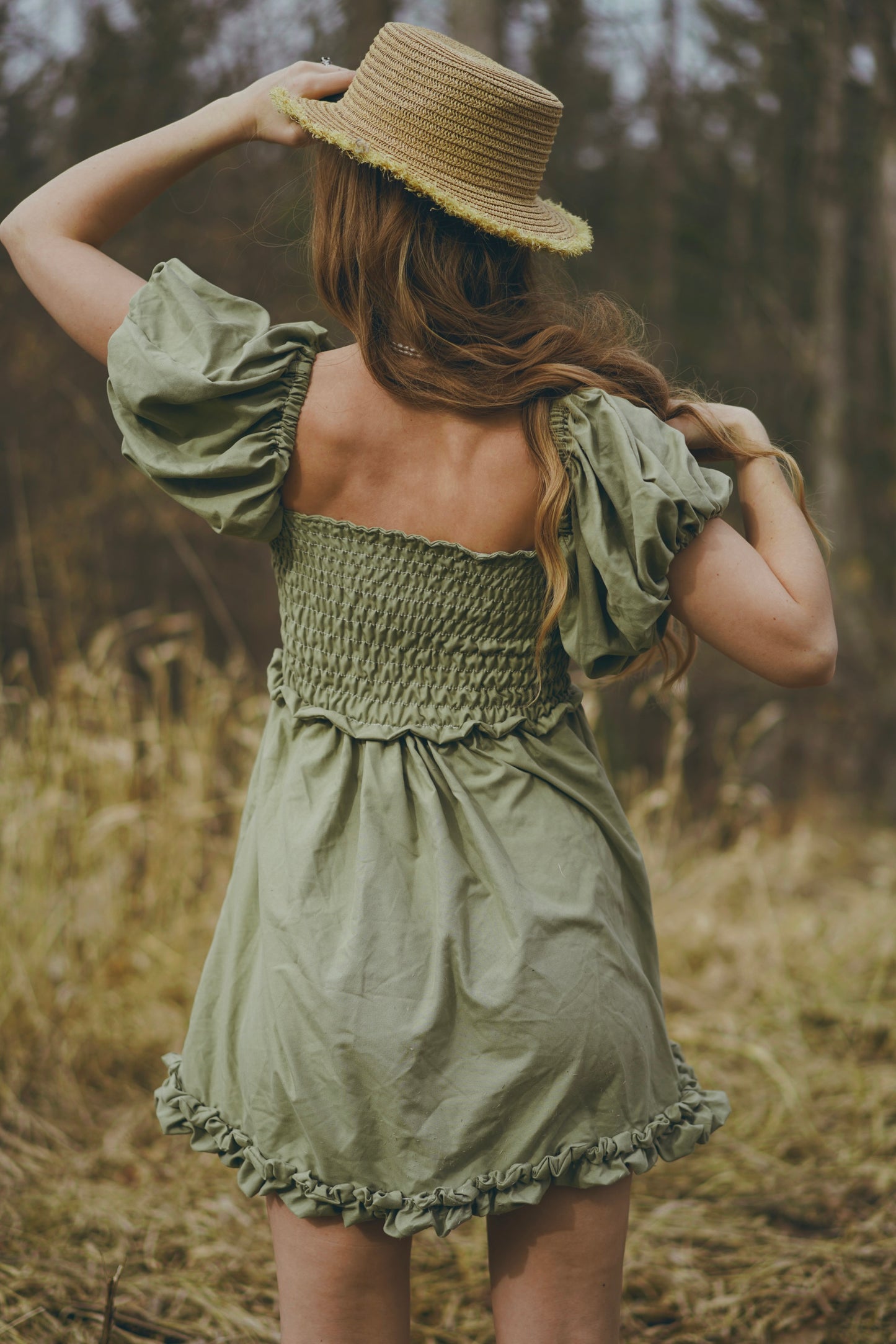 Short Ruffle, Open Tie Sun Dress (S-M)