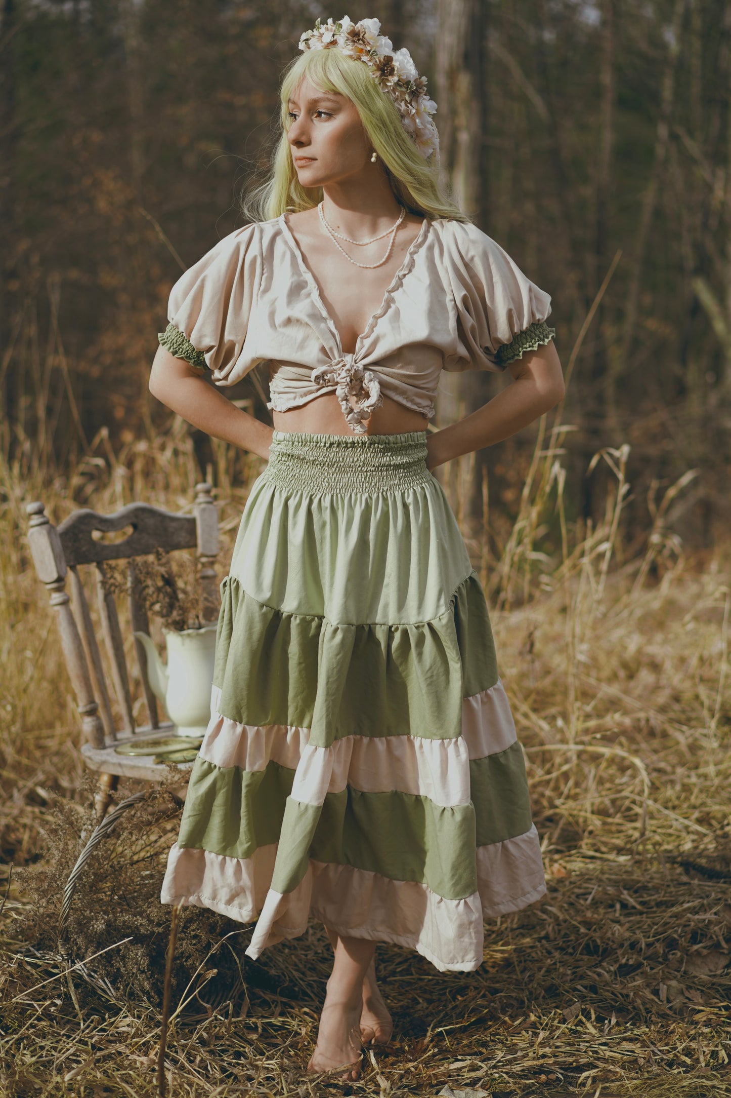 Open Tie, Stripe Two-Piece (S-M)