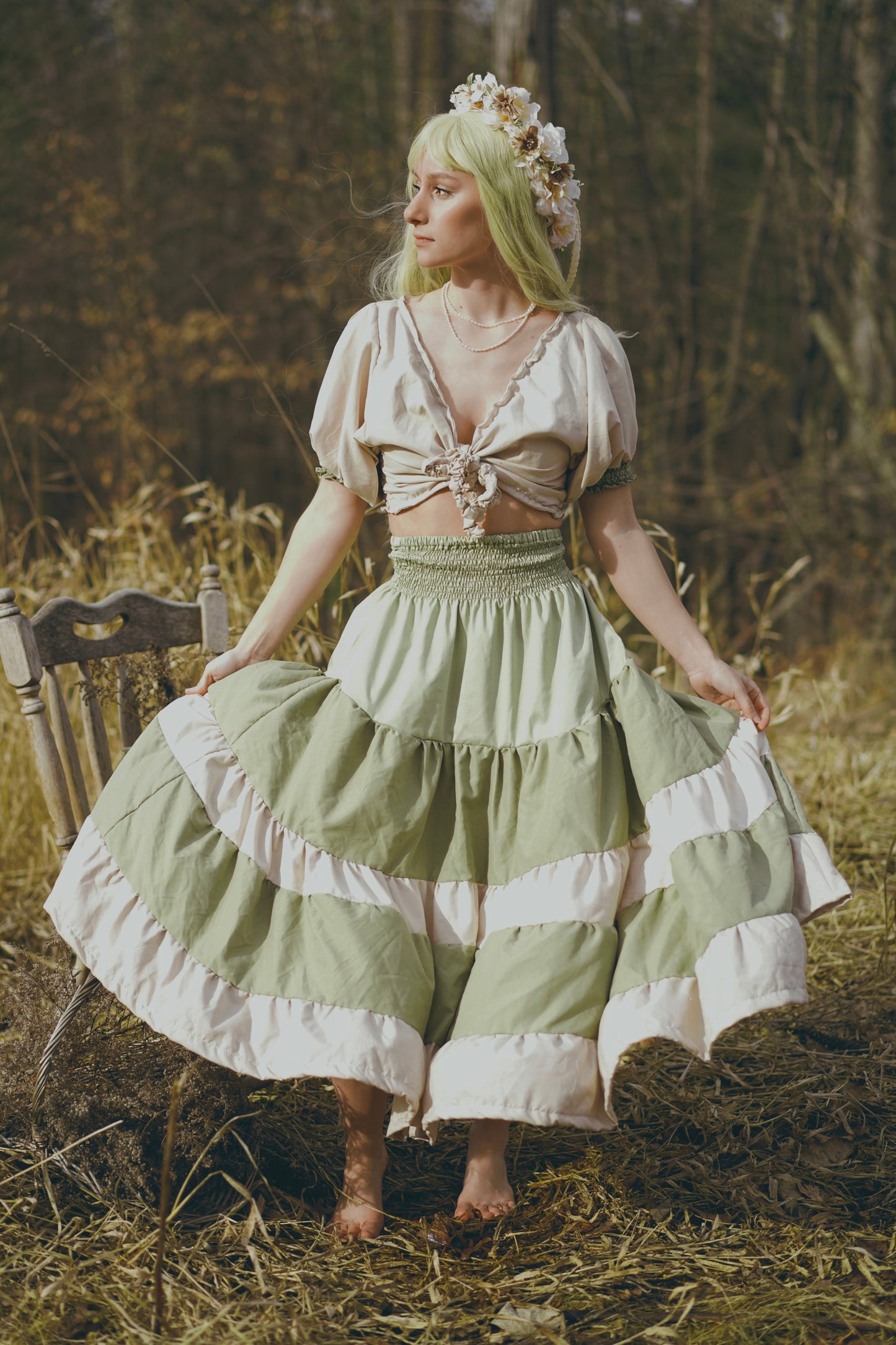 Open Tie, Stripe Two-Piece (S-M)