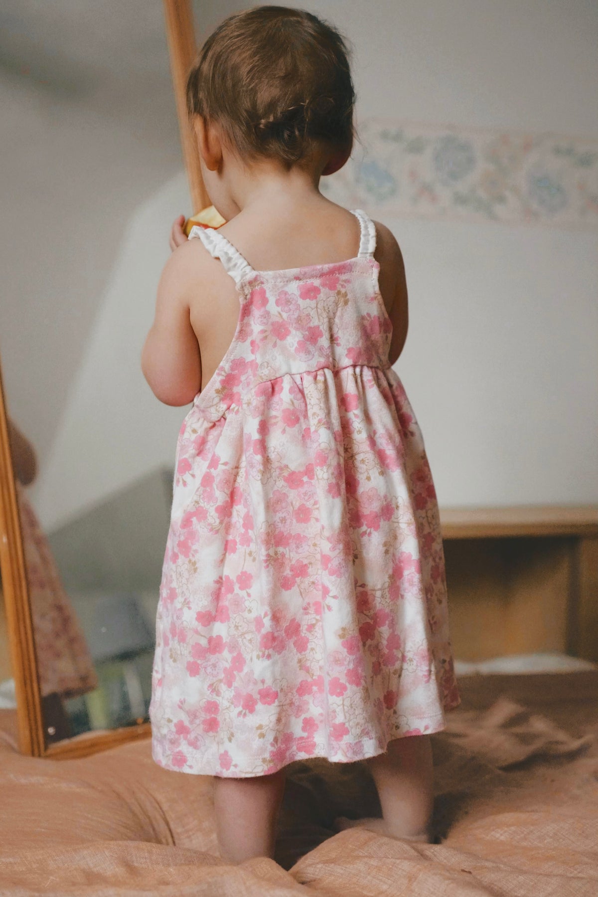 Pink Floral Toddler Tank Dress