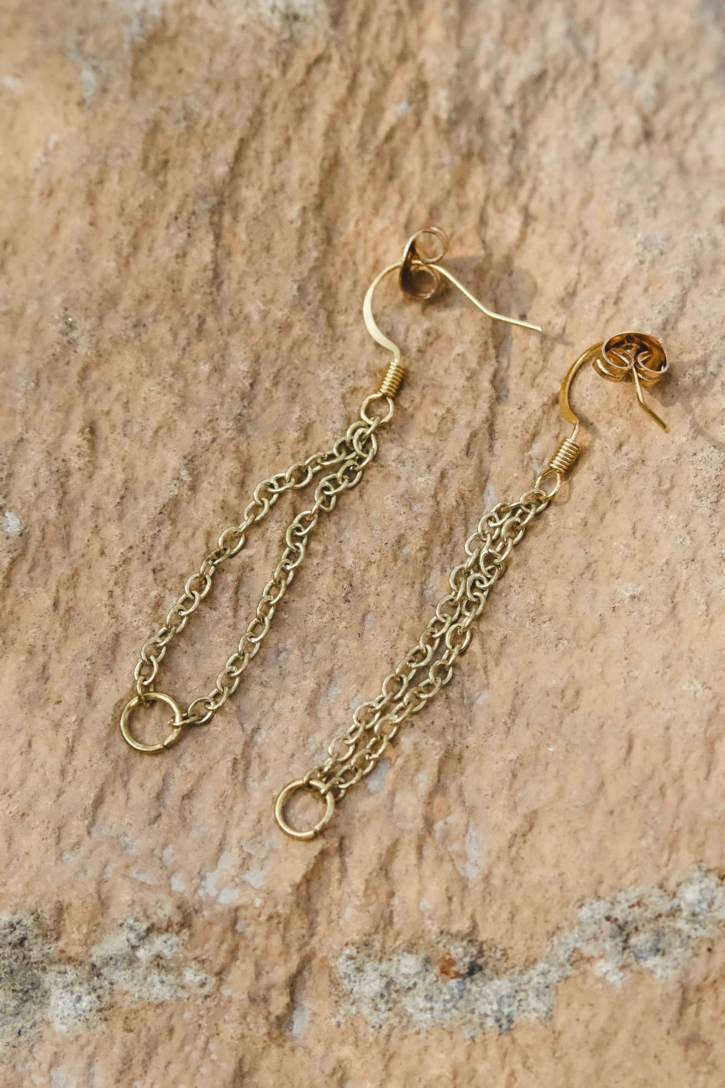 Small Chained Hoops Earrings