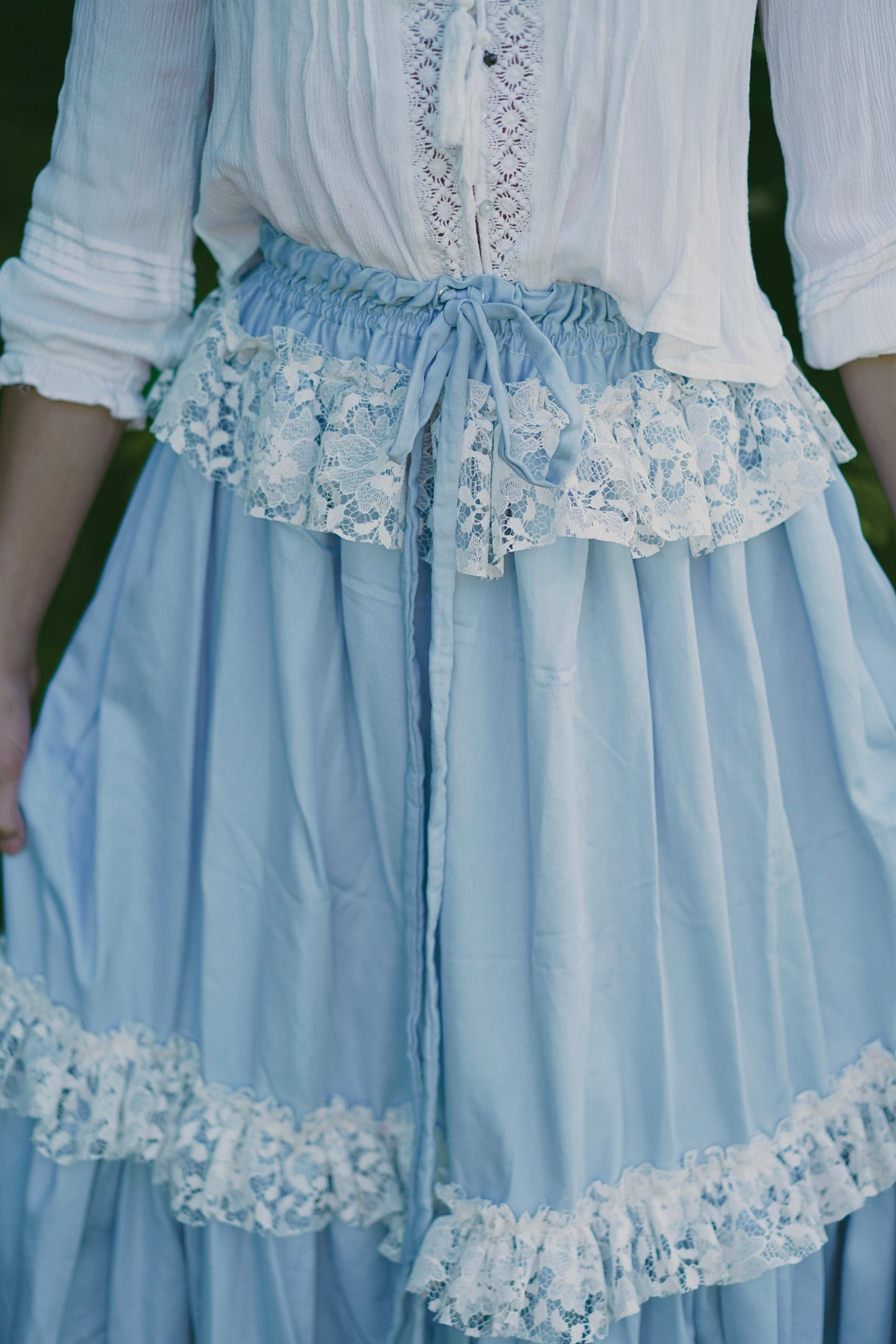 Lace Baby Blue Maxi Skirt (S-L)