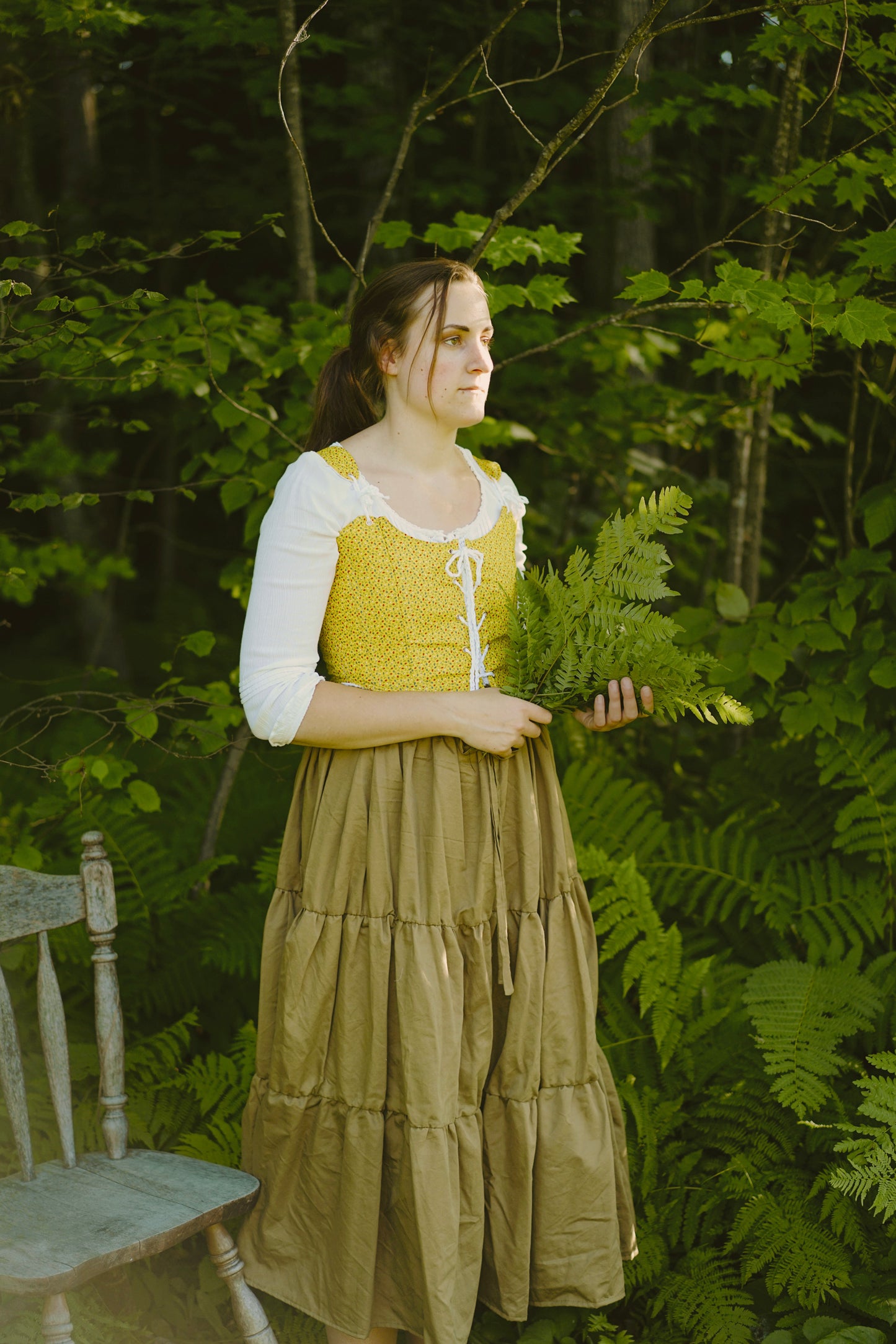 Yellow Floral Bodice (M-L)