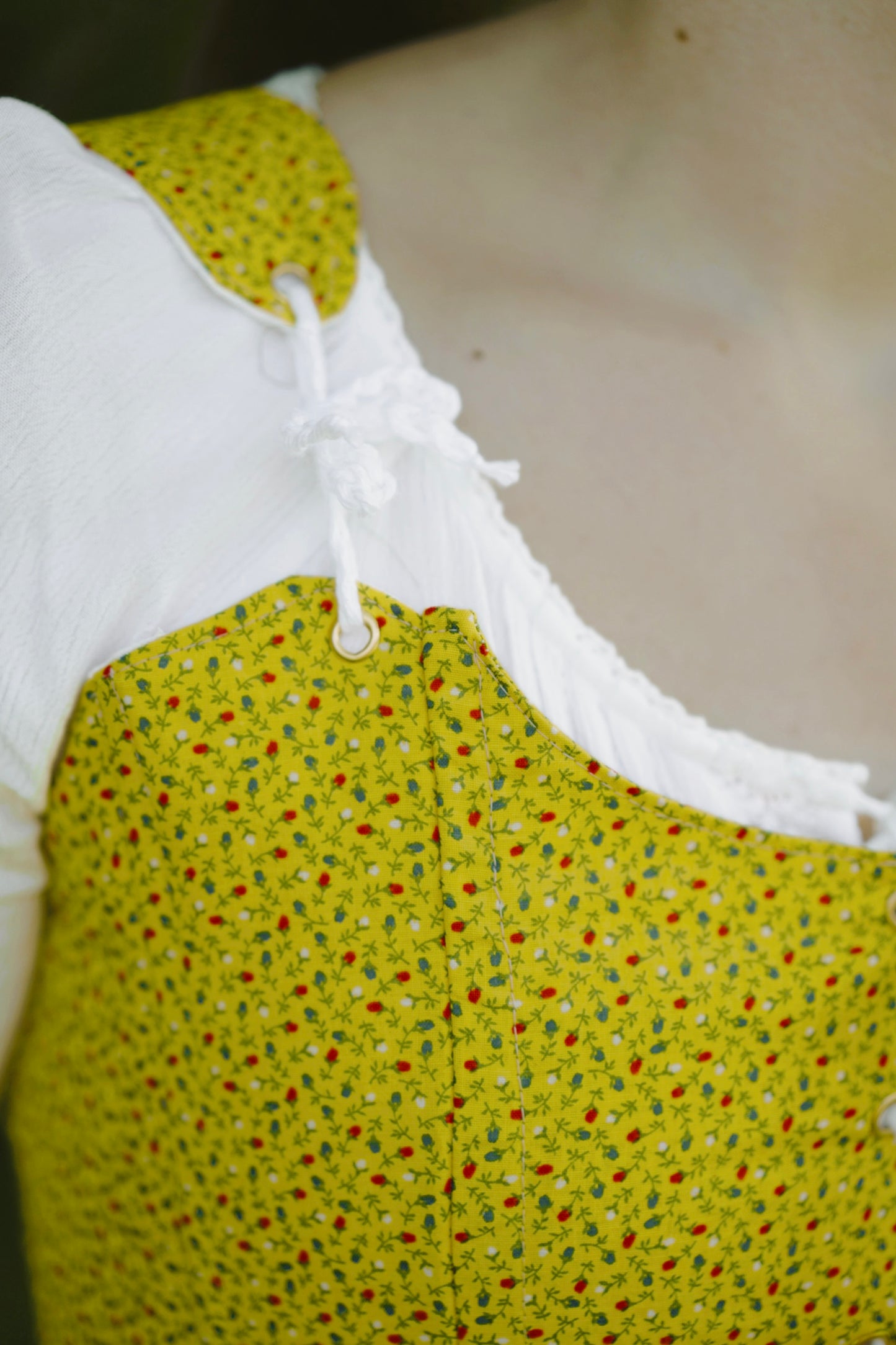 Yellow Floral Bodice (M-L)