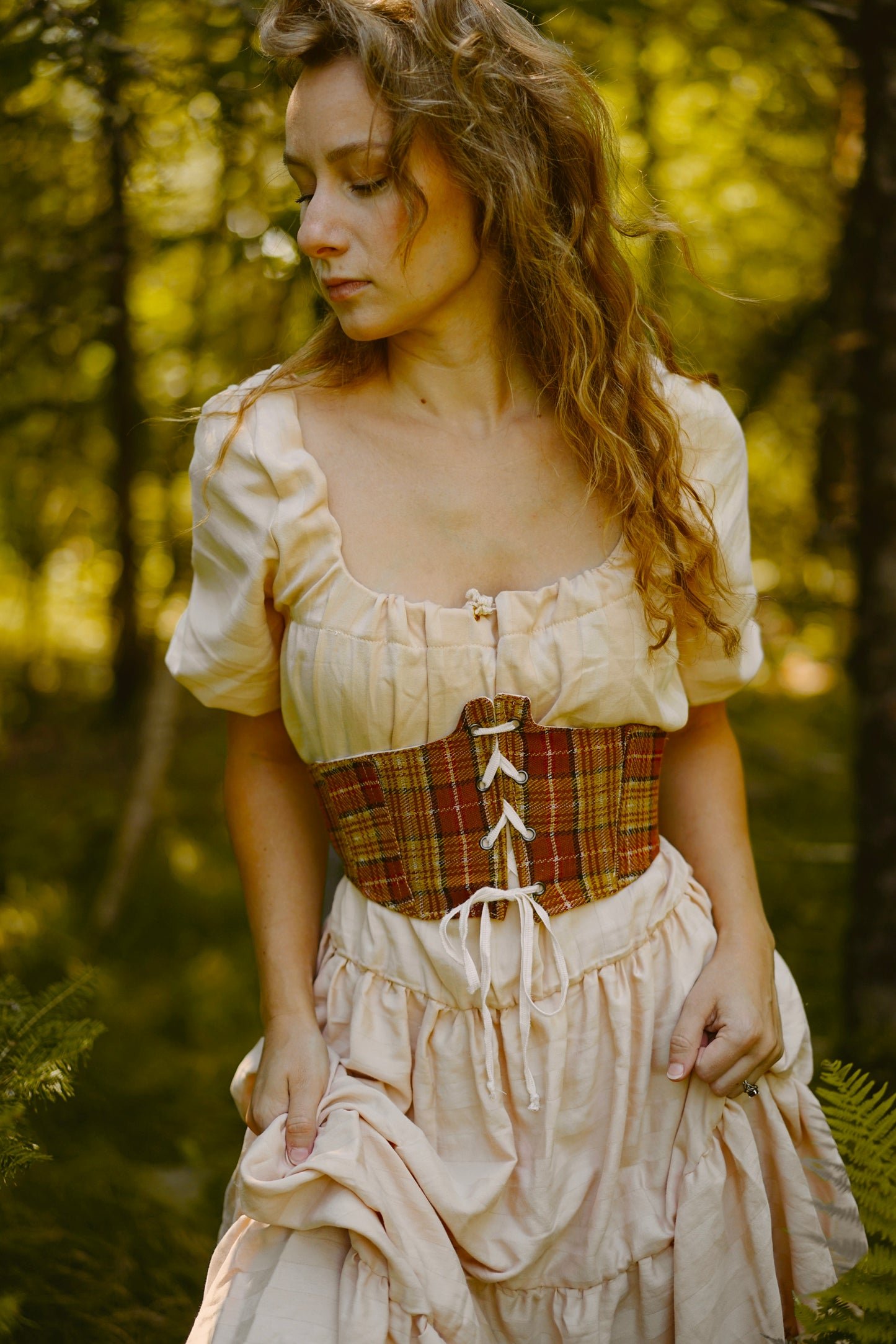 Honey Plaid Corset (S-M)