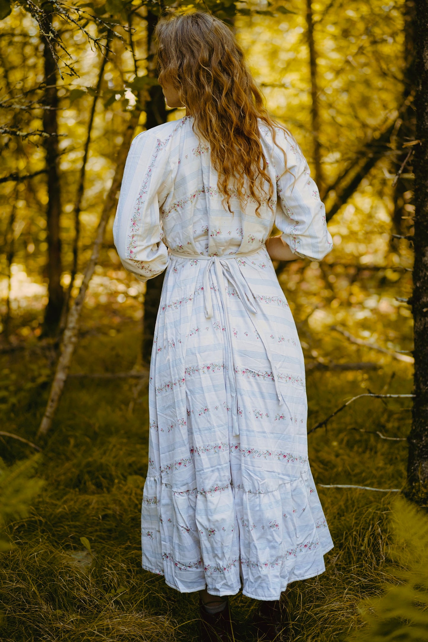 Floral Nursing Neckline Dress (S-L)