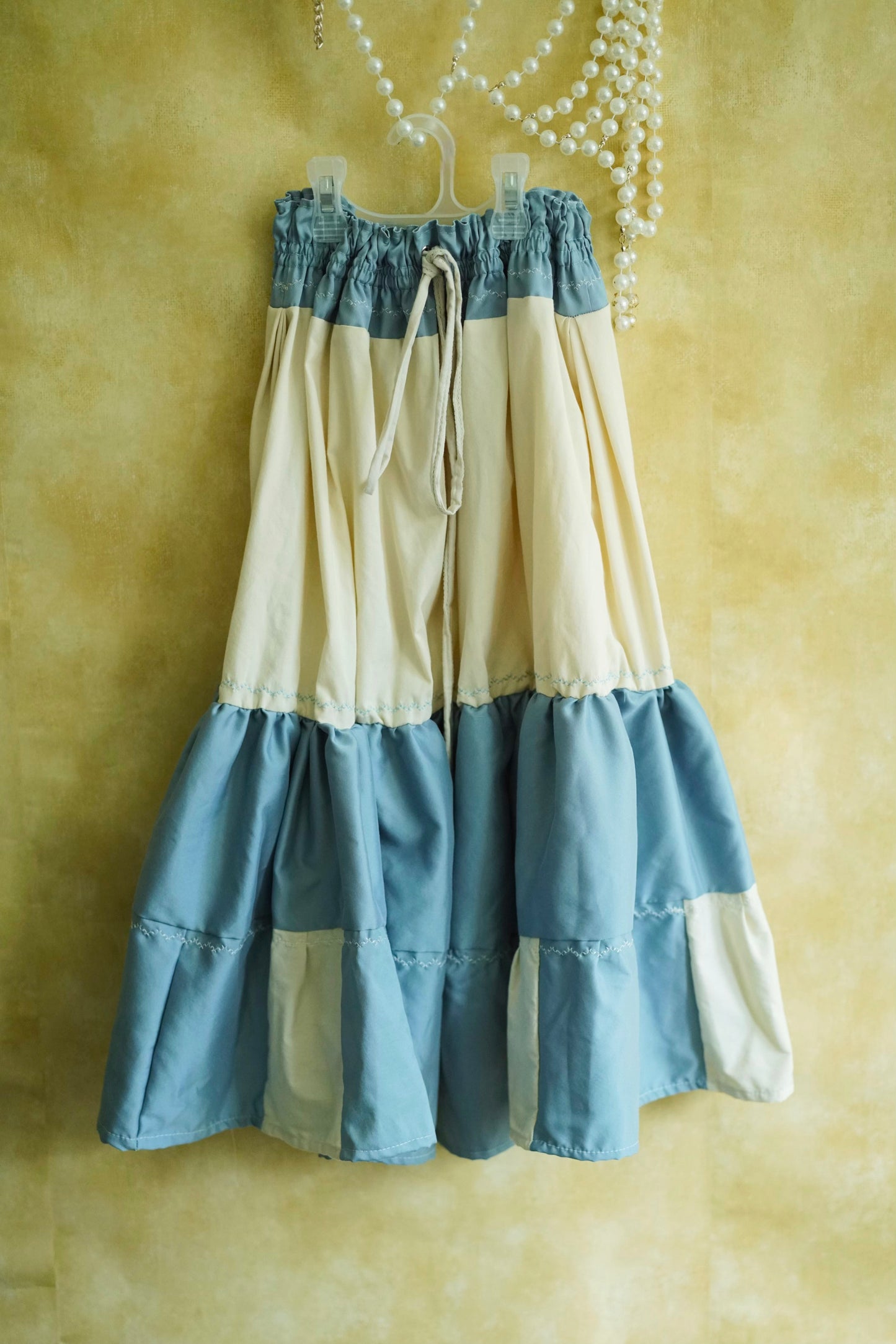 Blue Cream Patch Skirt (S-L)