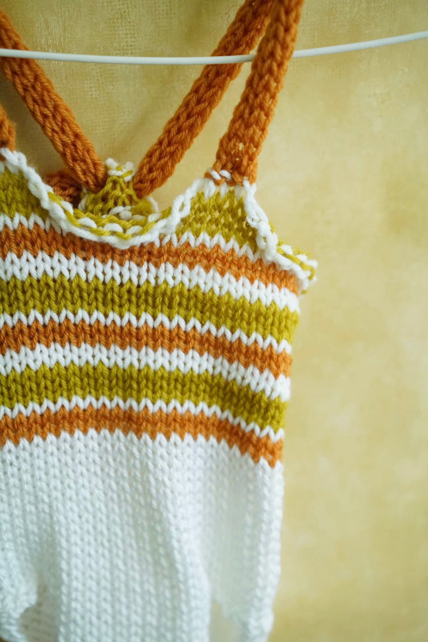 Pumpkin Striped Knit Baby Onesie