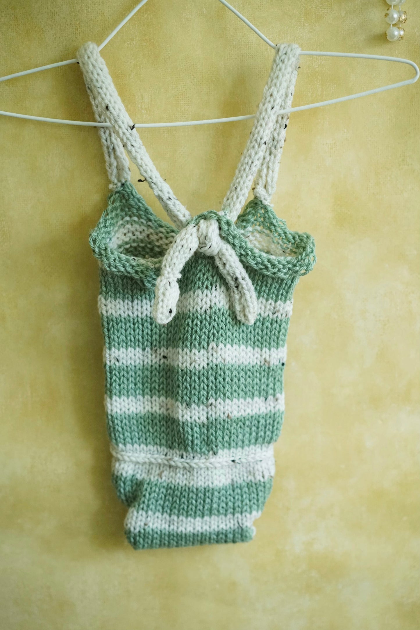 Green Knit Baby Onesie