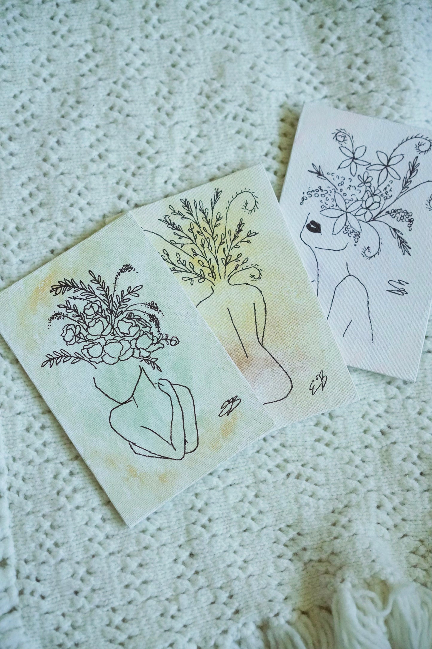 Line Art Lady Magnet