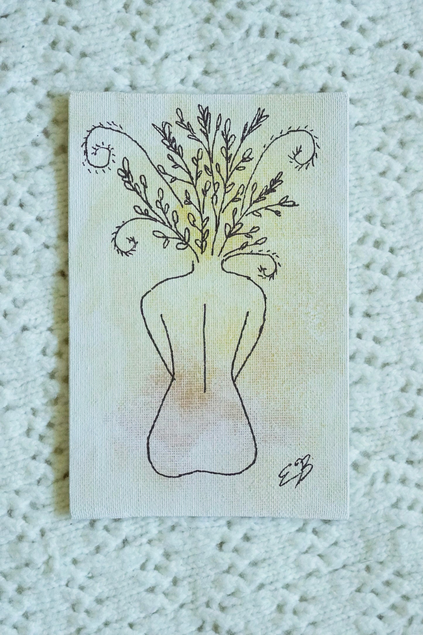 Line Art Lady Magnet