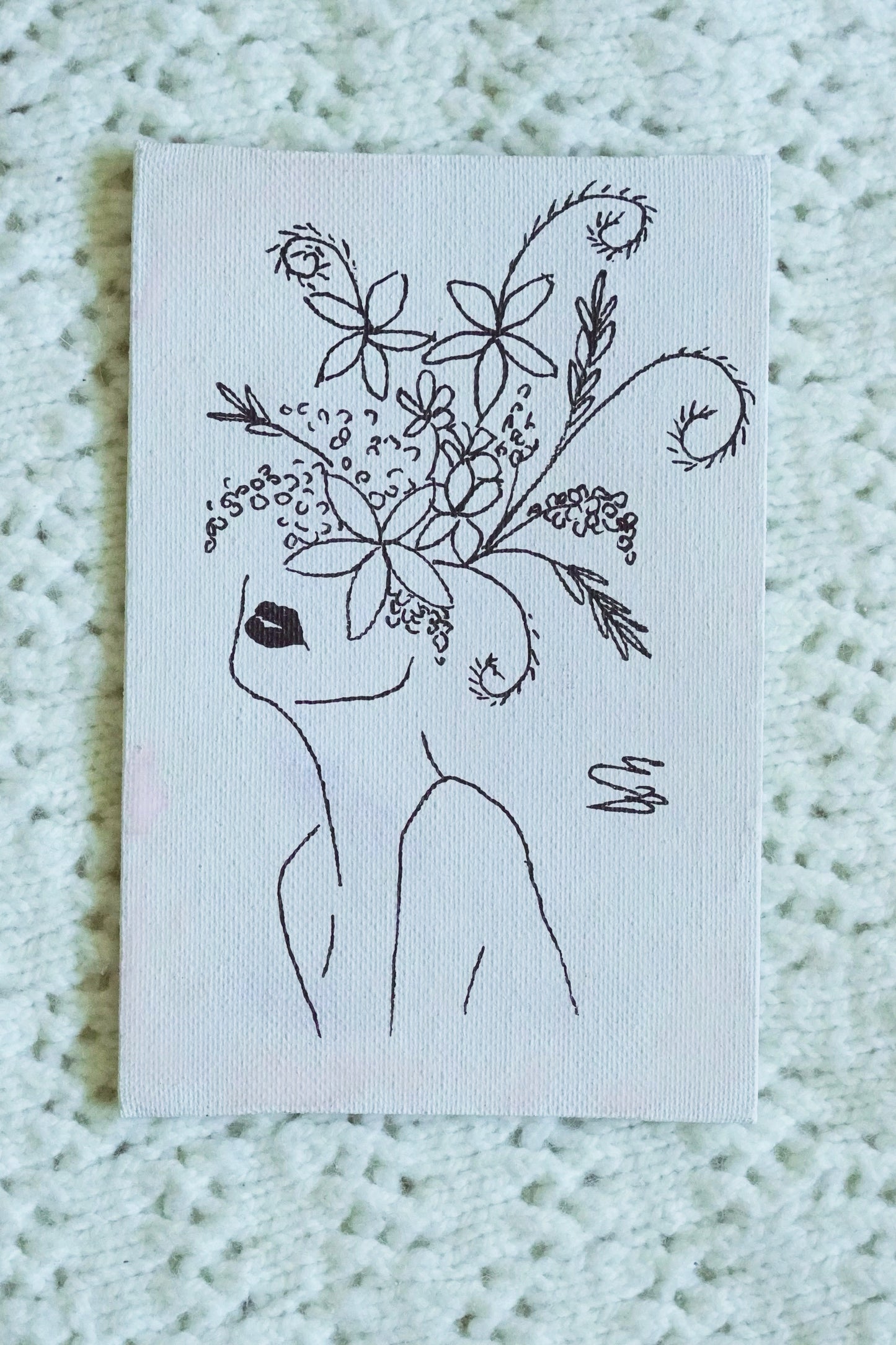 Line Art Lady Magnet