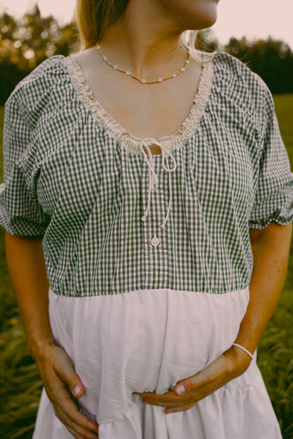 Loose Green Checker Dress (S-XL)