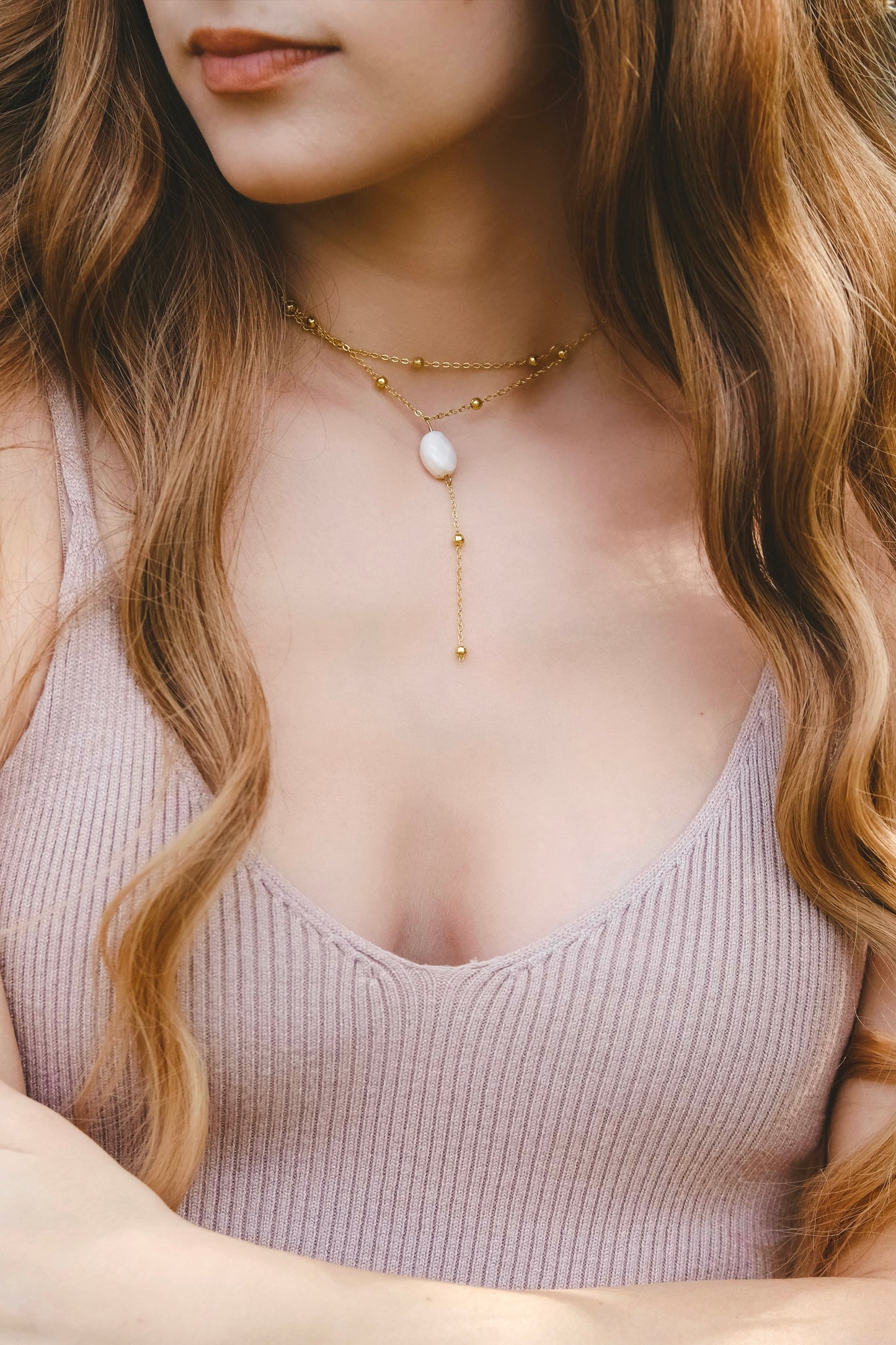 White Bead Necklace