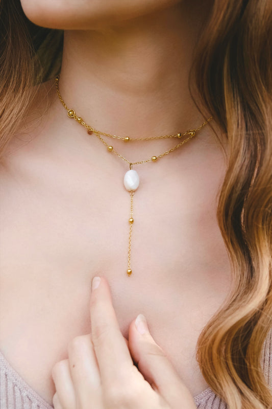 White Bead Necklace