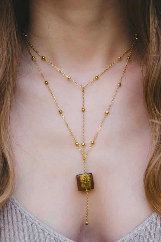 Gold Glass Necklace