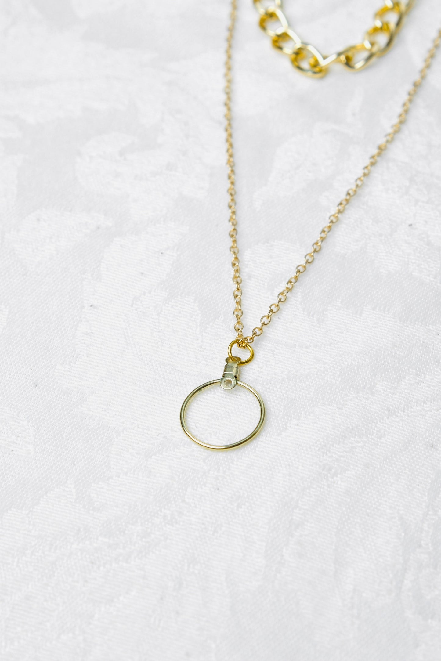 Double Chain and Ring Necklace