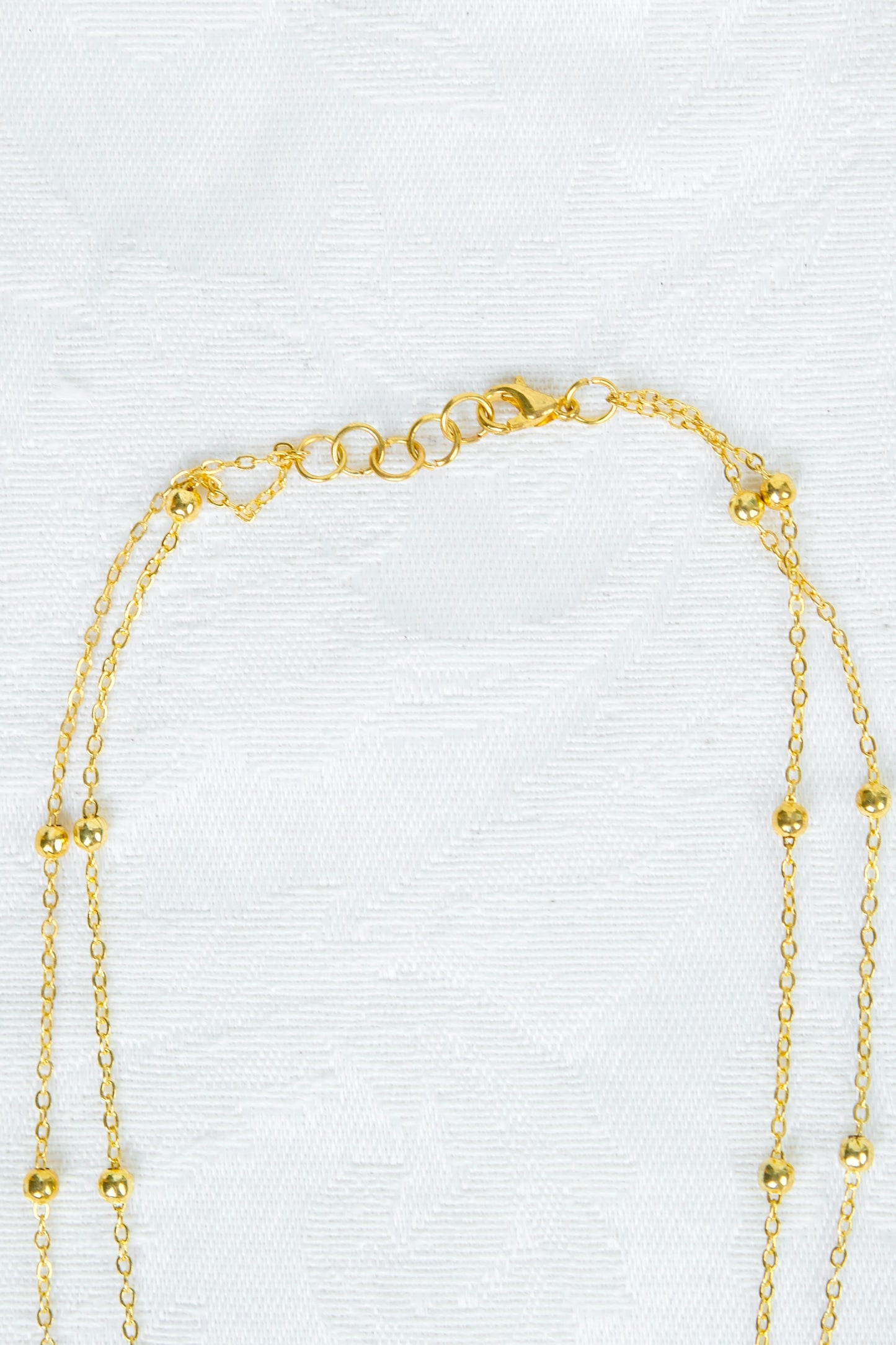 Gold Bead, Double Chain Necklace