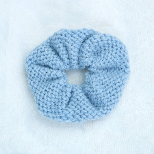 Baby Blue Wool Scrunchie