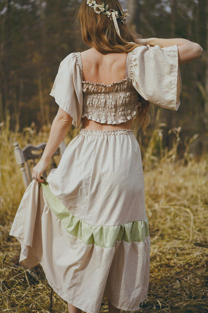 Flair Sleeve, Shirred Two-Piece (S-M)