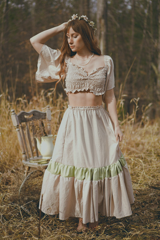 Flair Sleeve, Shirred Two-Piece (S-M)