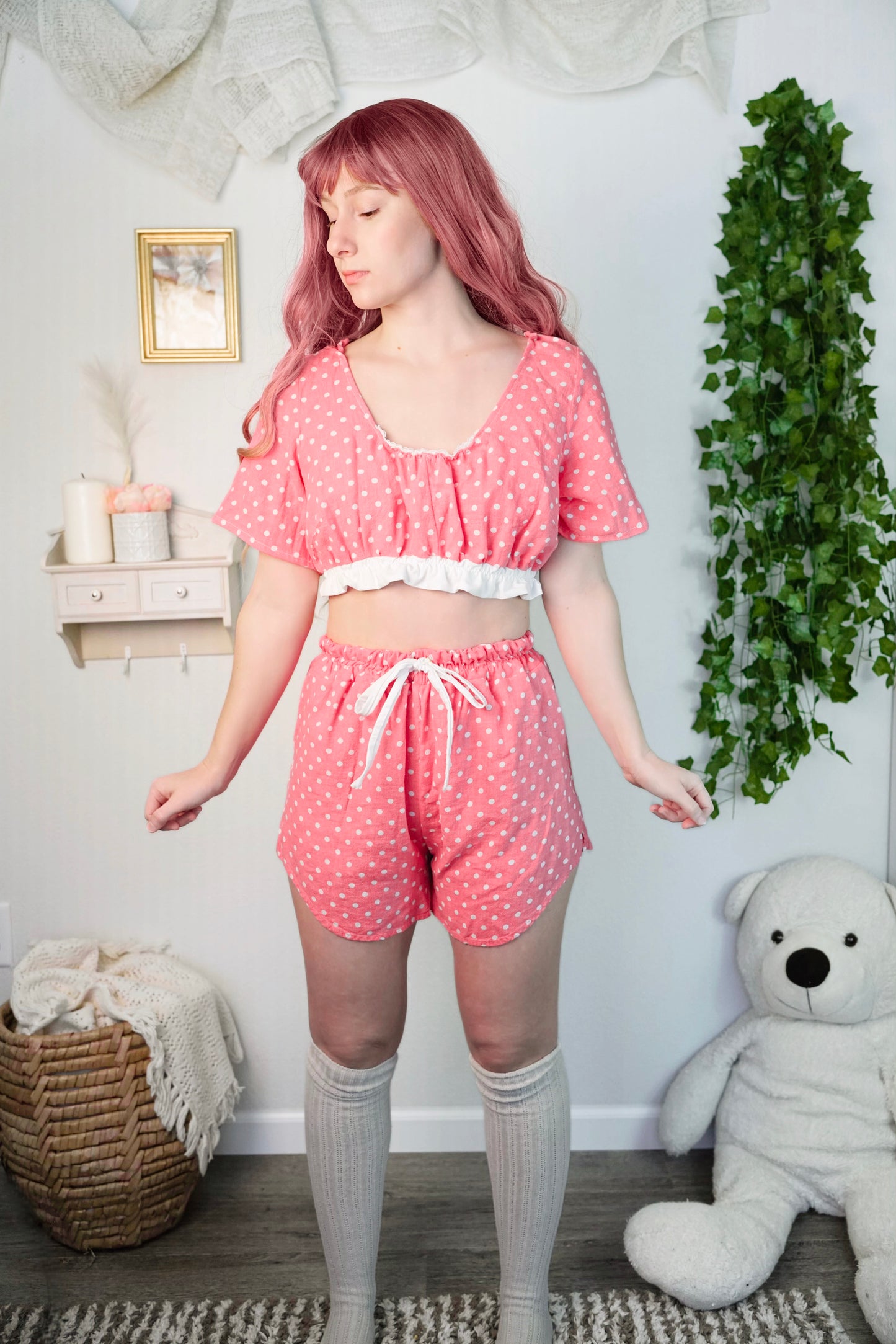 Pink Polka Dot Two Piece (S-L)