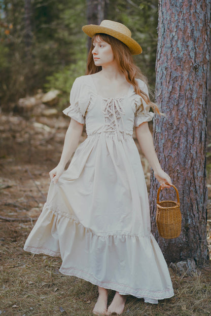 Lace-Up Cottage Dress (S-M)