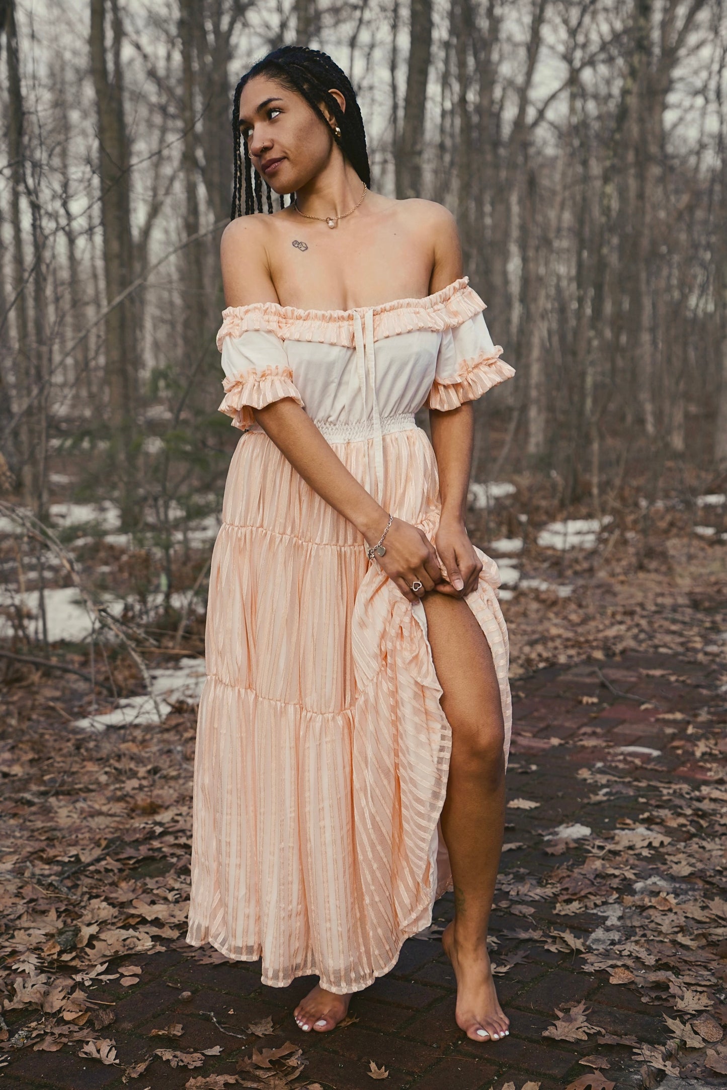 Peach Layered Dress (S-L)