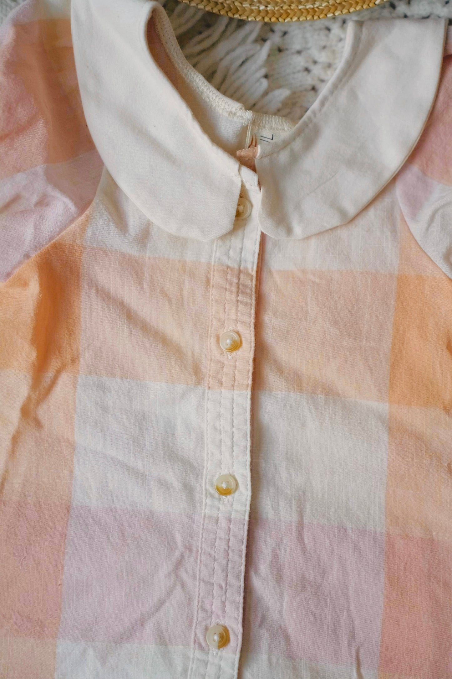 Plaid Button-Up Baby Dress