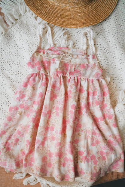 Pink Floral Toddler Tank Dress