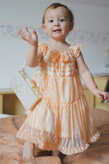 Peachy Bow Baby Dress