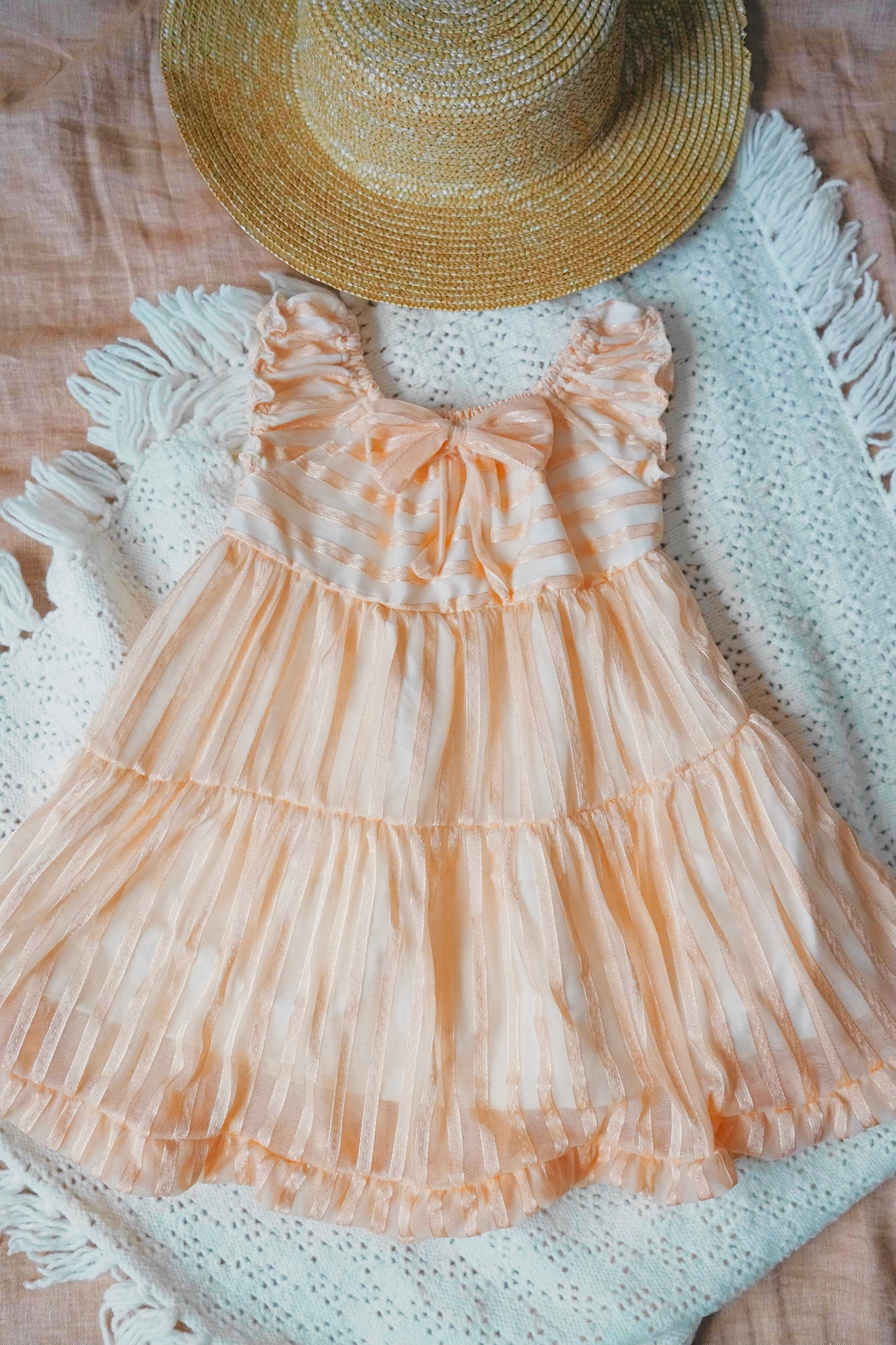 Peachy Bow Baby Dress