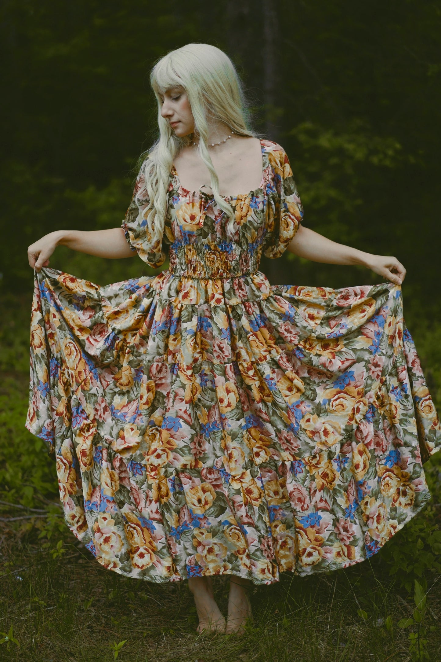 Colorful Floral Dress (S-M)