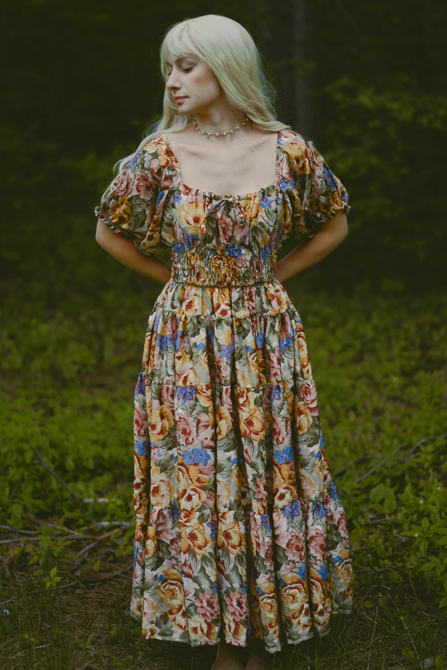 Colorful Floral Dress (S-M)