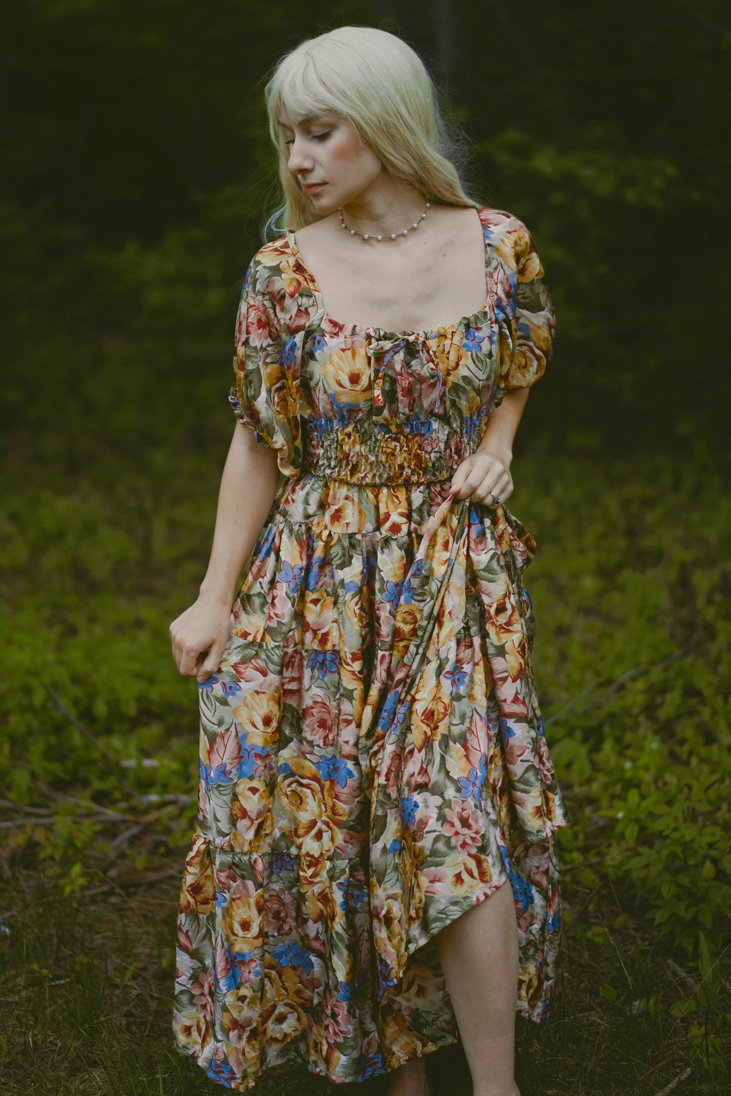 Colorful Floral Dress (S-M)