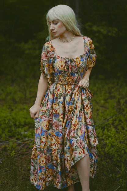 Colorful Floral Dress (S-M)