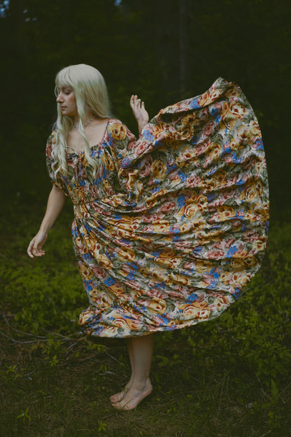 Colorful Floral Dress (S-M)