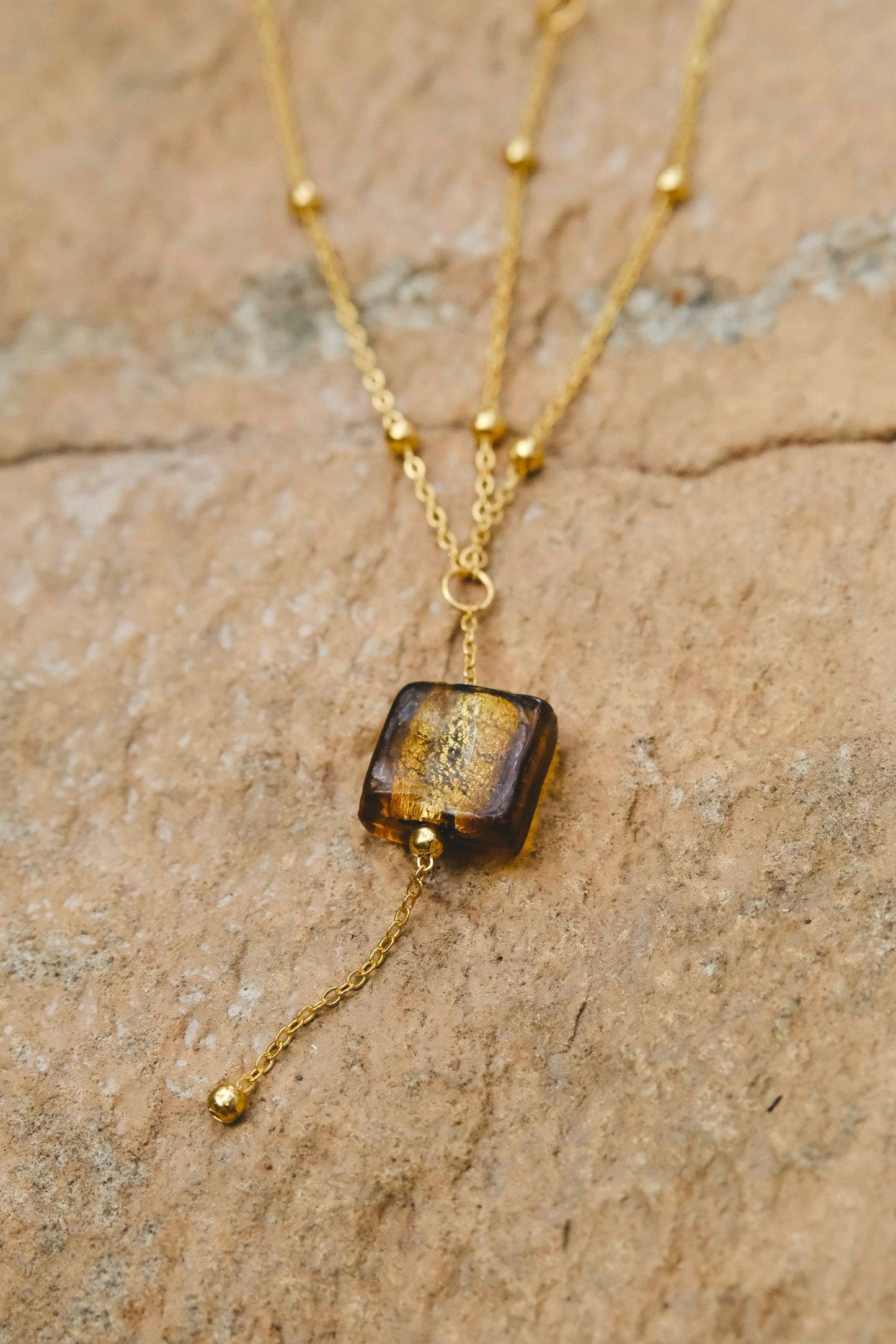 Gold Glass Necklace
