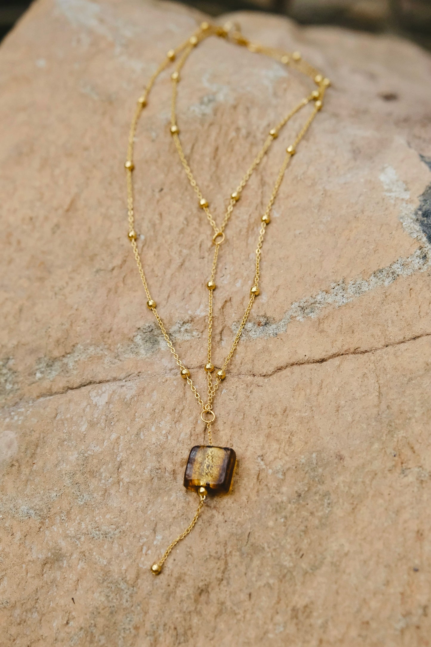 Gold Glass Necklace