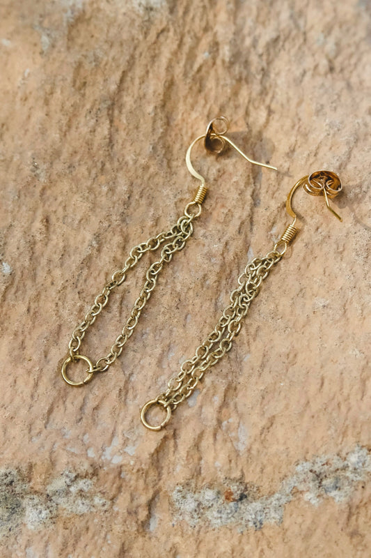 Small Chained Hoops Earrings