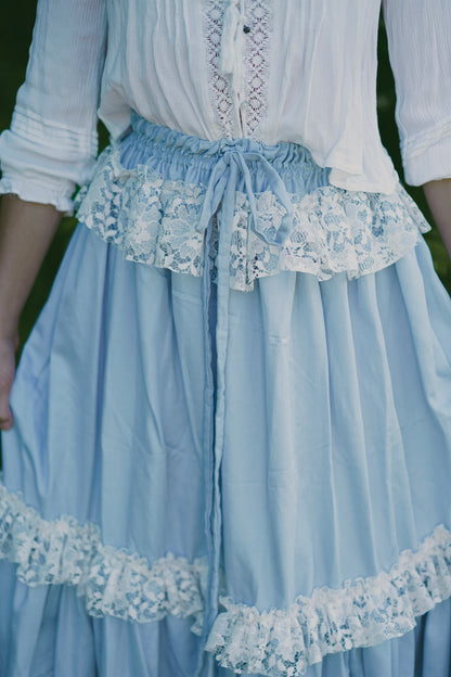 Lace Baby Blue Maxi Skirt (S-L)