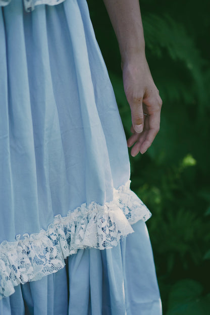 Lace Baby Blue Maxi Skirt (S-L)