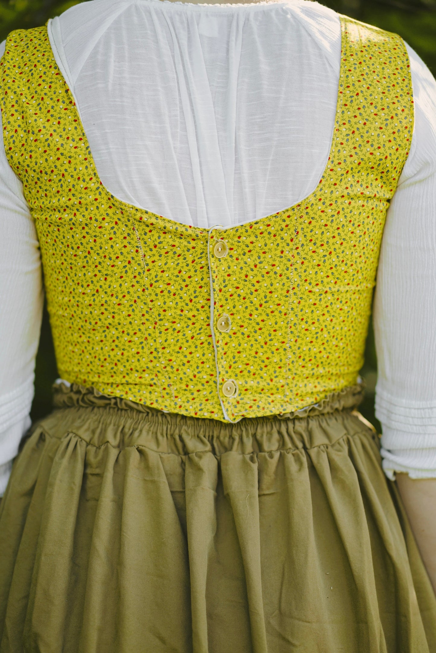 Yellow Floral Bodice (M-L)