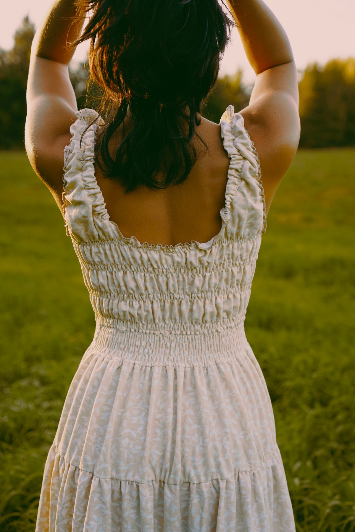 Creamy Peach Lace Dress (S-L)