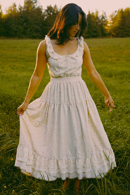Creamy Peach Lace Dress (S-L)