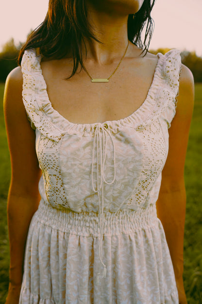 Creamy Peach Lace Dress (S-L)