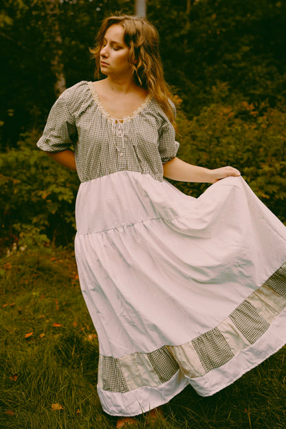 Loose Green Checker Dress (S-XL)