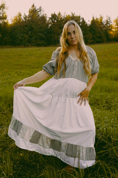Loose Green Checker Dress (S-XL)
