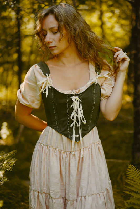 Green Decor Stitch Bodice (S-M)